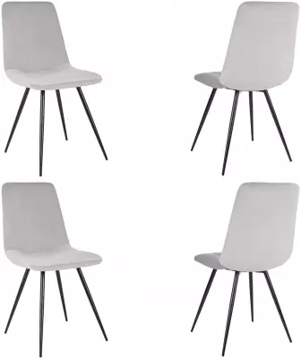 Стул для дома Бюрократ CH-K6_4 комплект 4шт св.серый Holland 09 металл черный на ножках (CH-K6_1/HL09_4)