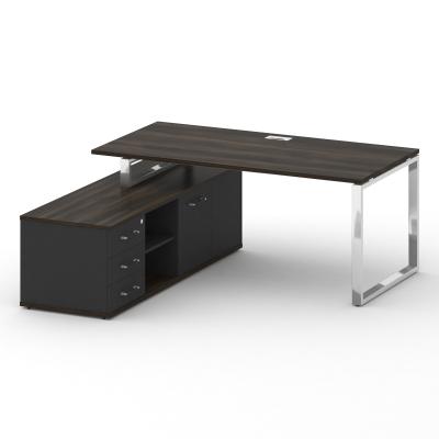 Shift Стол руководителя с опорной греденцией, левый SK.SRG-180 (L) Дуб Мали/Антрацит 1800*1800*753