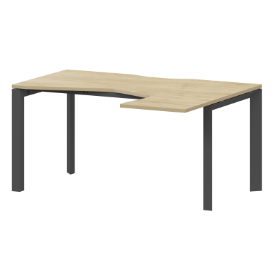 Стол эргономичный правый на металлокаркасе Аргентум-МП НТМП.П-040.ПР Баттл Рок/Антрацит (1400x1100x750)