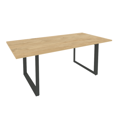 Onix Direct Стол переговорный на О-образном м/к O.MO-PRG-19 Тиквуд Светлый/Металл Антрацит 1980*980*