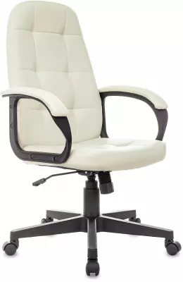 Кресло руководителя Бюрократ CH 002 слоновая кость OR-10 экокожа крестов. пластик
