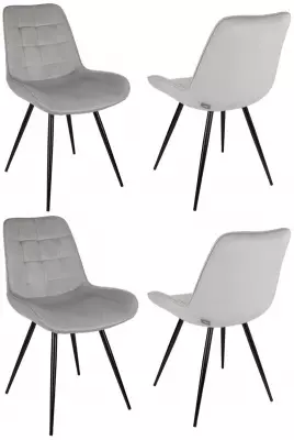 Стул для дома Бюрократ CH-K2_4 комплект 4шт св.серый Holland 09 металл черный на ножках (CH-K2_1/HL09_4)