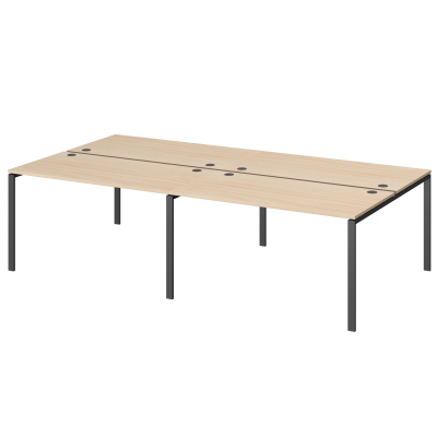 Бенч двойной на 4 рабочих места Арго-М АМБ-002.60-4 Бук/Антрацит (2400x1236x760)