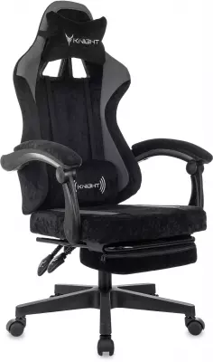 Кресло игровое Knight Custom/F черный/серый крестов. пластик подст.для ног