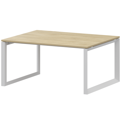 Стол переговорный на металлокаркасе Аргентум-МП НТМП.О.140.11 Баттл Рок/Белый (1400x1100x750)