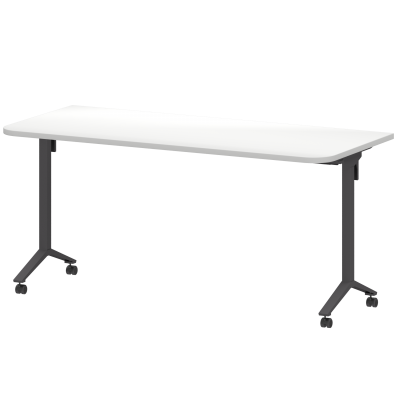 Стол мобильный складной радиусный Моби МБ25-160.70Р Белый/Антрацит (1600x700x750)