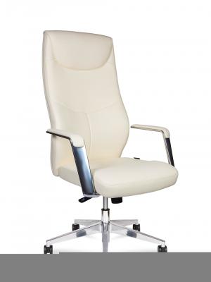 Кресло офисное / Harvard ivory / алюминиевая  база  / бежевая экокожа