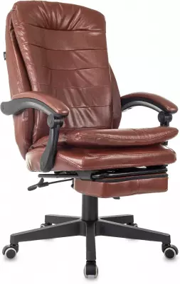 Кресло руководителя Бюрократ T-9950MSG-F коричневый экокожа крестов. пластик подст.для ног