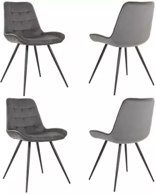 Стул для дома Бюрократ CH-K2_4 комплект 4шт т.серый Holland 18 металл черный на ножках (CH-K2_1/HL18_4)