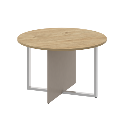Shift Стол переговорный, круглый SK.SP-KR-120 Тиквуд Светлый/Капучино 1200*1200*753