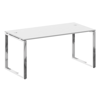 Metal System Direct Стол рабочий руковод. О-обр. м/к БО.СРР-4.8 Белый/Нержавеющая Сталь 1600*800*750