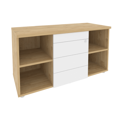 Onix Direct Тумба сервисная с ящиками TIP-ON O.TS-11 TIP Тиквуд Светлый/Белый Бриллиант 1100*460*598