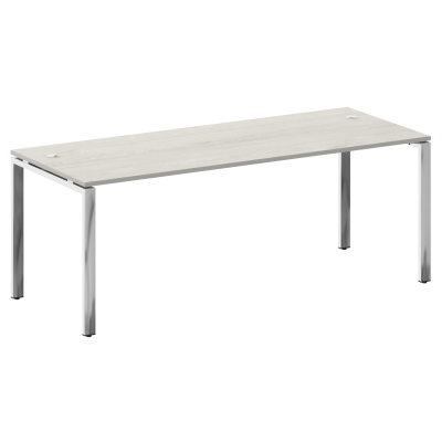 Metal System Direct Стол рабочий руковод. П-обр. м/к БП.СРР-6.8 Дуб Наварра/Нержавеющая Сталь 2000*8
