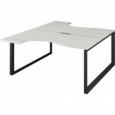 Бенч эргономичный на 2 рабочих места на металлокаркасе Аргентум-МП НТМП.О.Б2-060 Сосна винтер/Антрацит (1600x2036x750)