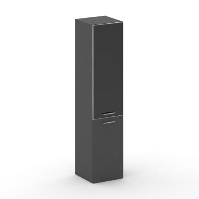 Cross Шкаф узкий высокий CRU.SU-101 (L) black Базальт/Черный/Лакобель Черный 450*460*2000