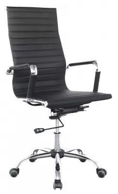 Кресло руководителя Бюрократ CH-883 черный экокожа крестов. металл хром