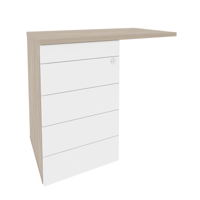 Onix Direct Тумба приставная (TIP-ON) (универсальная л/пр) O.TPU-4 TIP Дуб Аттик/Белый Бриллиант 842