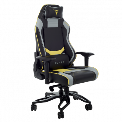 Кресло компьютерное игровое ZONE 51 CYBERPUNK YG Yellow-grey