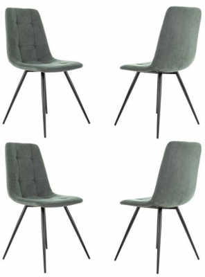 Стул для дома Бюрократ KF-9_4 комплект 4шт серый Alfa 44 металл черный на ножках (KF-9/ALFA44_4)