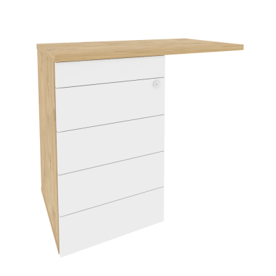 Onix Direct Тумба приставная (TIP-ON) (универсальная л/пр) O.TPU-4 TIP Тиквуд Светлый/Белый Бриллиан