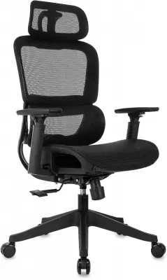 Кресло эргономичное Бюрократ 831 черный сетка с подголов. крестов. пластик