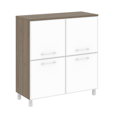 Yalta Шкаф квадратный LT.SD-1.2 R white Вяз Благородный/Стекло White 1098*452*1168