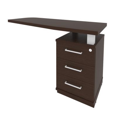 First Тумба приставная с топом правая KTP-2 (R) Венге Цаво 1300*500*765