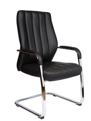 Кресло офисное / Madrid CF Black / алюминиевая  база  / черная экокожа