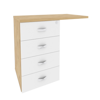 Onix Direct Тумба приставная (универсальная л/пр) O.TPU-4 Тиквуд Светлый/Белый Бриллиант 842*460*750