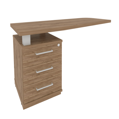 First Тумба приставная с топом левая KTP-2 (L) Дуб Табак 1300*500*765