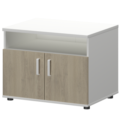 Тумба для оргтехники Смарт СМТ-2ДН Тип1 Белый/Кронберг (800x600x625)