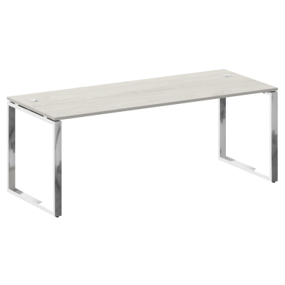 Metal System Direct Стол рабочий руковод. О-обр. м/к БО.СРР-6.8 Дуб Наварра/Нержавеющая Сталь 2000*8