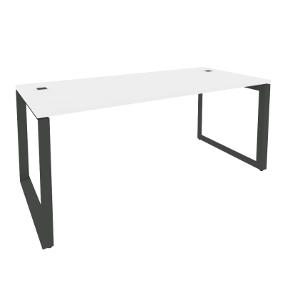 Onix Direct Стол рабочий руководителя на О-образном м/к O.MO-SRR-5.8 Белый Бриллиант/Металл Антрацит
