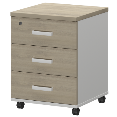 Тумба подкатная Смарт СМТ-3ПЦ Тип2 Белый/Кронберг (434x450x620)