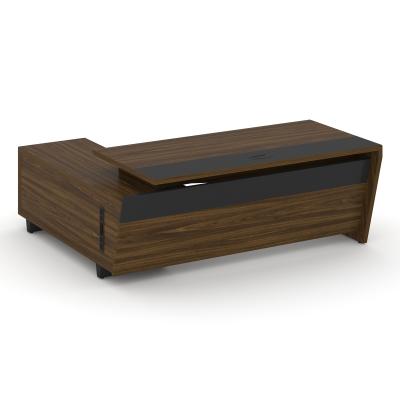 Corner Стол руководителя с тумбой COR.SRT-20 (R) Орех Лоренцо/Графит/Металл Графит 2000*1800*750