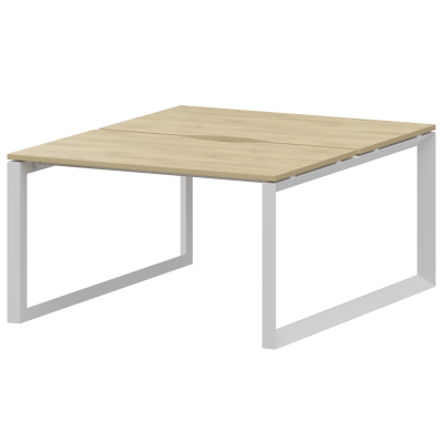 Бенч двойной на 2 рабочих места на металлокаркасе Аргентум-МП НТМП.О.Б2-120 Баттл Рок/Белый (1200x1496x750)