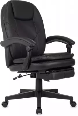 Кресло руководителя Бюрократ CH-868N-BF черный экокожа крестов. пластик подст.для ног