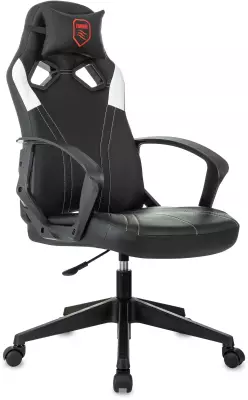 Кресло игровое Zombie 50 черный/белый экокожа крестов. пластик