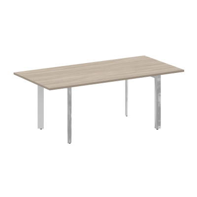 Onix Direct Lux Стол переговорный П-обр. м/к M-O.MP-PRG-19 Дуб Аттик/Нержавеющая Сталь/Хром 1980*980