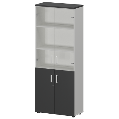 Шкаф СМШ-58Д2С Тип2 Белый/Графит 792x380x1990 Смарт