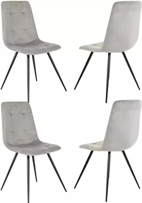 Стул для дома Бюрократ CH-K1_4 комплект 4шт св.серый Holland 09 металл черный на ножках (CH-K1_1/HL09_4)