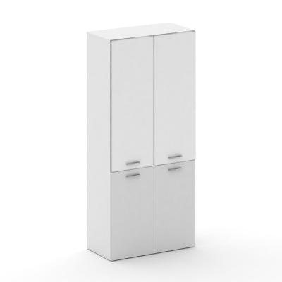 Fresco Шкаф широкий высокий FRU.ST-101 white Белый Бриллиант/Лакобель Белый/Хром 896*460*2000