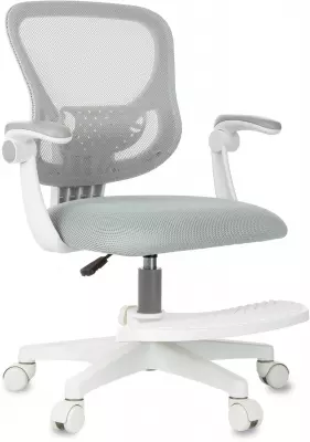 Кресло детское Бюрократ Burokids 3 серый сетка/ткань крестов. пластик подст.для ног пластик белый