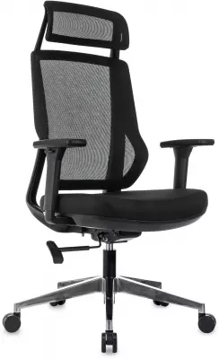 Кресло эргономичное Бюрократ MC-412N-H черный сетка/ткань с подголов. крестов. металл хром