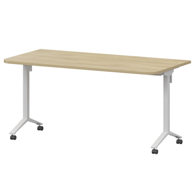 Стол мобильный складной радиусный Моби МБ25-140.70Р Баттл Рок/Белый (1400x700x750)