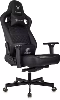 Кресло игровое Knight Hunter черный экокожа крестов. металл