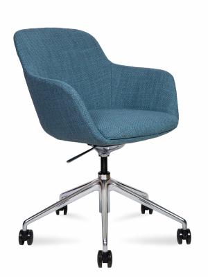 Кресло офисное / Corfu turquoise / ткань бирюзовый /алюминиевая база