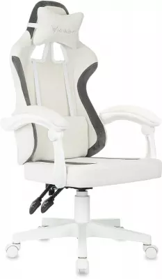Кресло игровое Knight Wolf WH молочный/серый крестов. пластик пластик белый