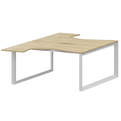 Бенч эргономичный на 2 рабочих места на металлокаркасе Аргентум-МП НТМП.О.Б2-040 Баттл Рок/Белый (1400x2036x750)