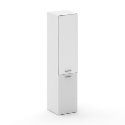 Fresco Шкаф узкий высокий левый FRU.SU-101 (L) white Белый Бриллиант/Лакобель Белый/Хром 450*460*200